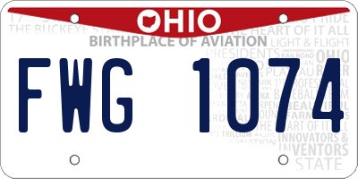 OH license plate FWG1074