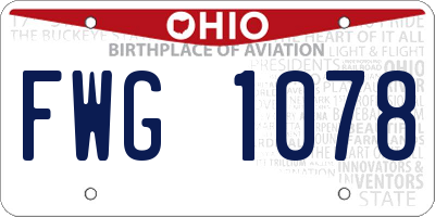 OH license plate FWG1078