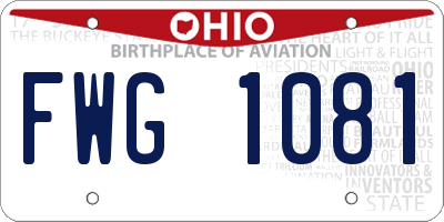 OH license plate FWG1081