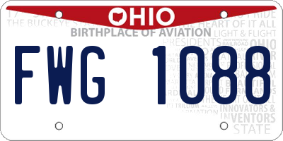OH license plate FWG1088