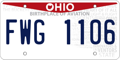 OH license plate FWG1106