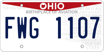 OH license plate FWG1107
