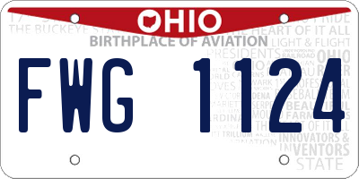 OH license plate FWG1124
