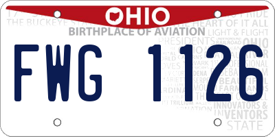 OH license plate FWG1126