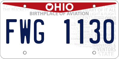OH license plate FWG1130