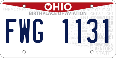 OH license plate FWG1131