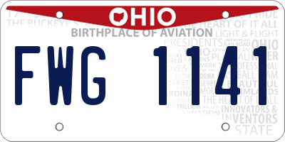 OH license plate FWG1141