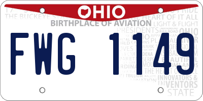 OH license plate FWG1149