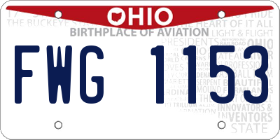 OH license plate FWG1153