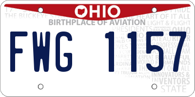 OH license plate FWG1157