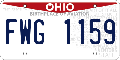 OH license plate FWG1159
