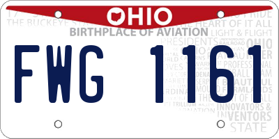 OH license plate FWG1161