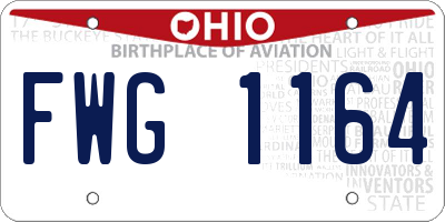 OH license plate FWG1164