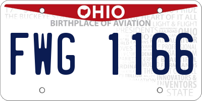 OH license plate FWG1166