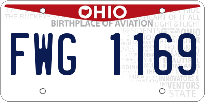 OH license plate FWG1169