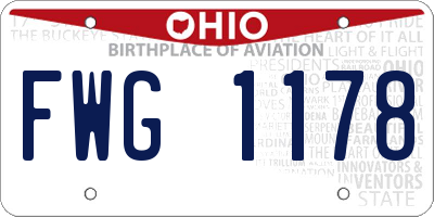 OH license plate FWG1178