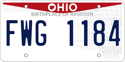 OH license plate FWG1184