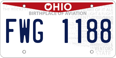 OH license plate FWG1188