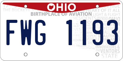 OH license plate FWG1193