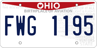 OH license plate FWG1195