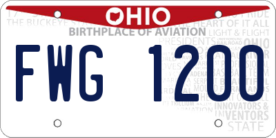 OH license plate FWG1200