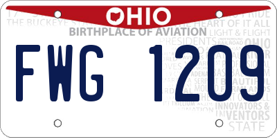 OH license plate FWG1209