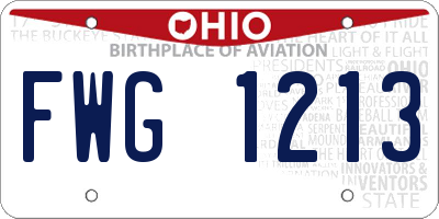 OH license plate FWG1213