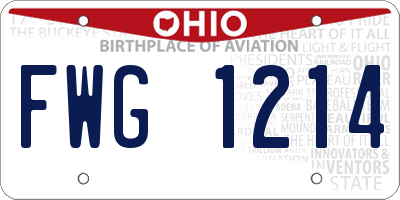 OH license plate FWG1214