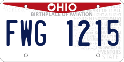 OH license plate FWG1215