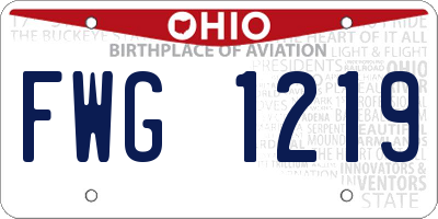 OH license plate FWG1219