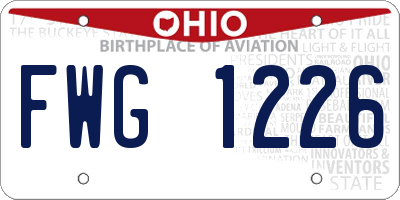 OH license plate FWG1226