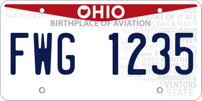 OH license plate FWG1235