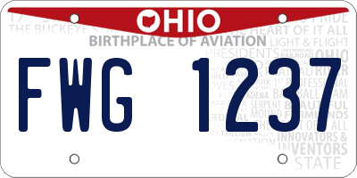 OH license plate FWG1237