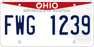 OH license plate FWG1239