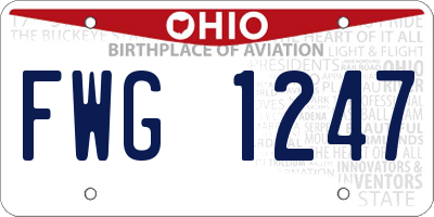 OH license plate FWG1247