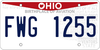 OH license plate FWG1255