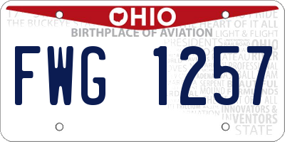 OH license plate FWG1257