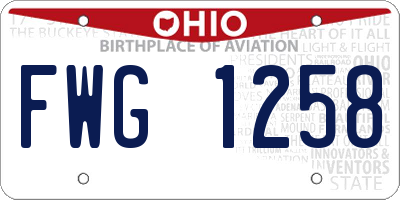 OH license plate FWG1258