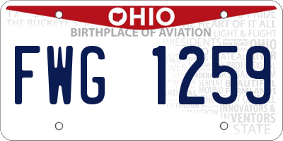 OH license plate FWG1259