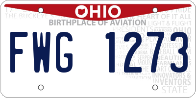 OH license plate FWG1273