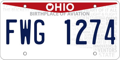 OH license plate FWG1274
