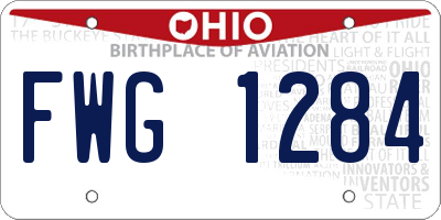 OH license plate FWG1284