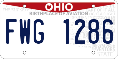 OH license plate FWG1286