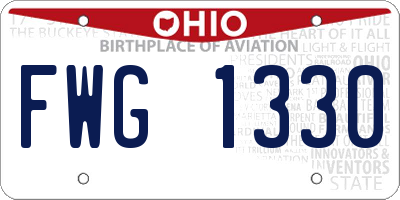 OH license plate FWG1330