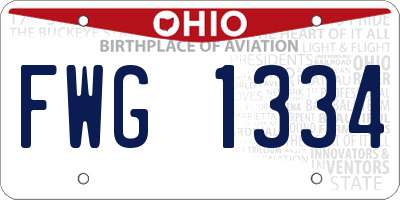 OH license plate FWG1334