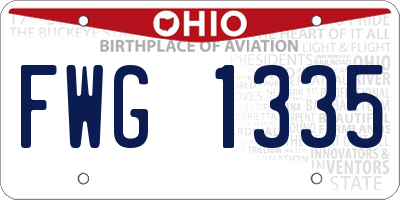 OH license plate FWG1335