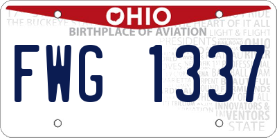 OH license plate FWG1337