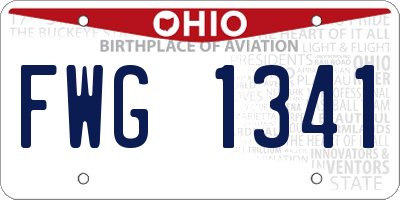 OH license plate FWG1341
