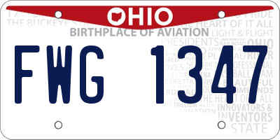 OH license plate FWG1347