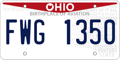 OH license plate FWG1350